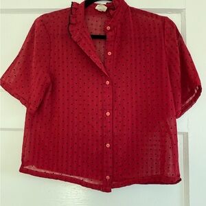 Chic Red Polka Dot Blouse